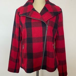A.N.A Red Buffalo Plaid Side Zip Jacket XL